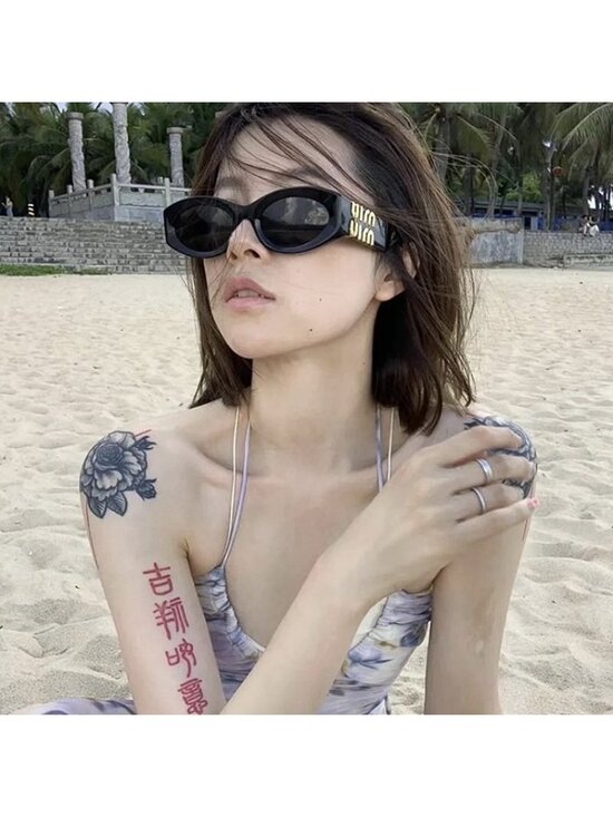 Miu Miu MU11WS 16K10R Women Sunglasses Black Oval Frame, Yellow Lenses main image 8